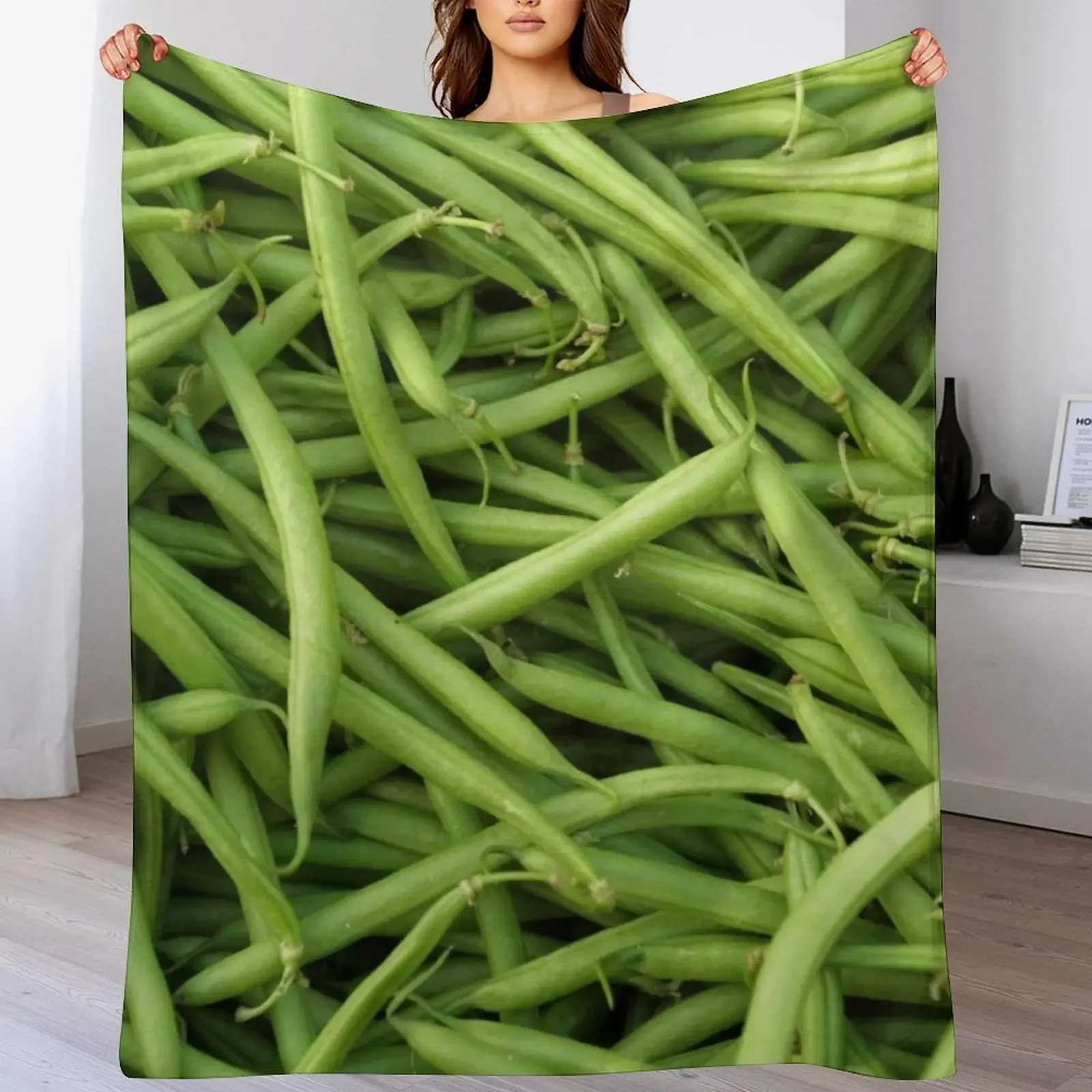 

Green Beans Throw Blanket Stuffeds Cute Plaid christmas decoration Heavy Blankets