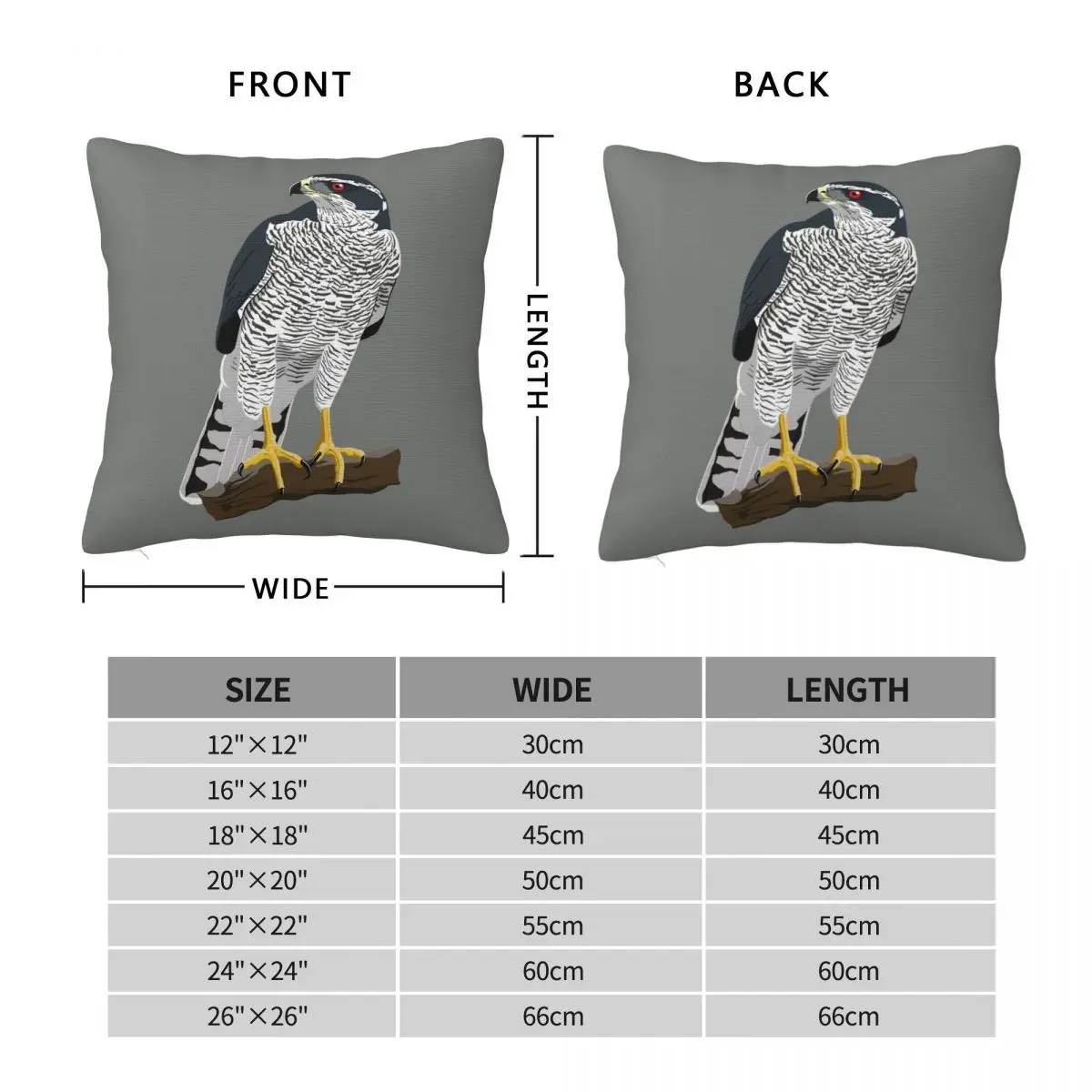 Northern Goshawk Pillowcase Polyester Linen Velvet Printed Zip Decor Throw Pillow Case Sofa Cushion Cover 45x45