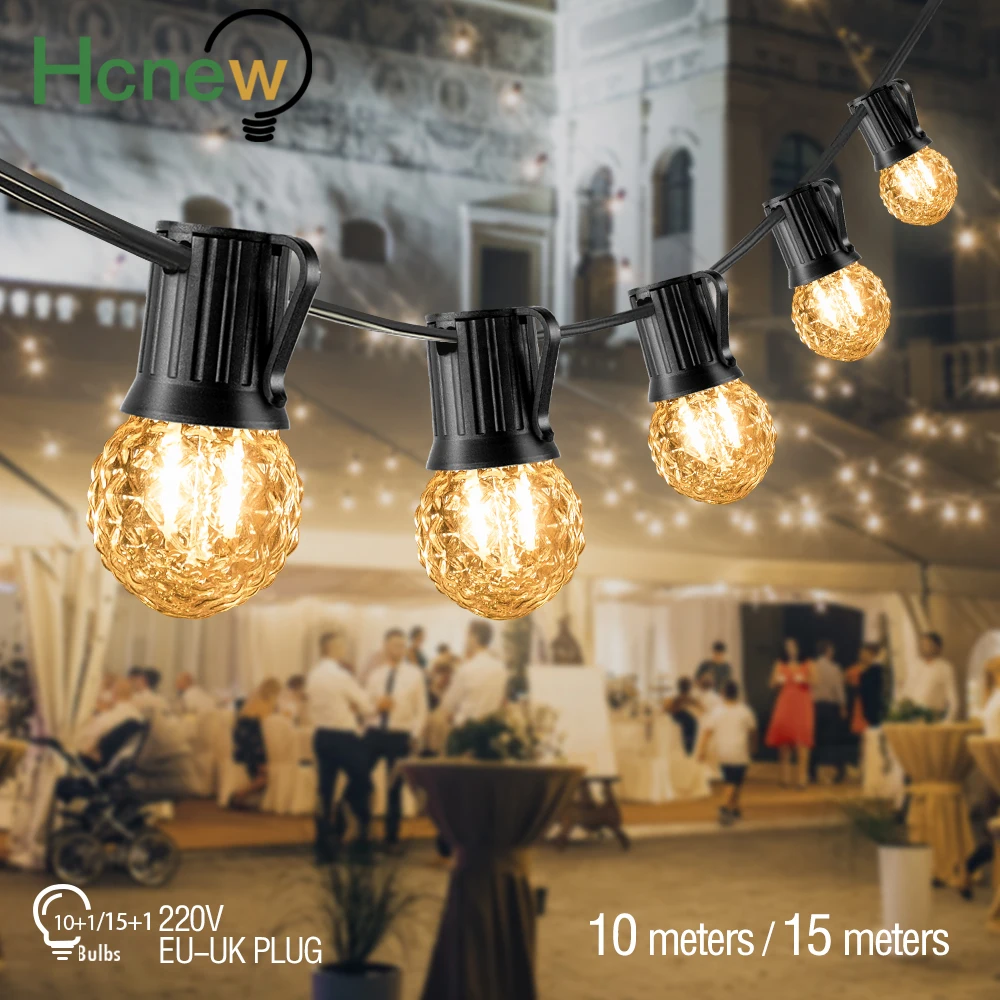 

Vintage String Light Led Bulb E27 G40 220V 1W Outdoor Waterproof Connectable Retro Street Garland Party Festoon Christmas Lights