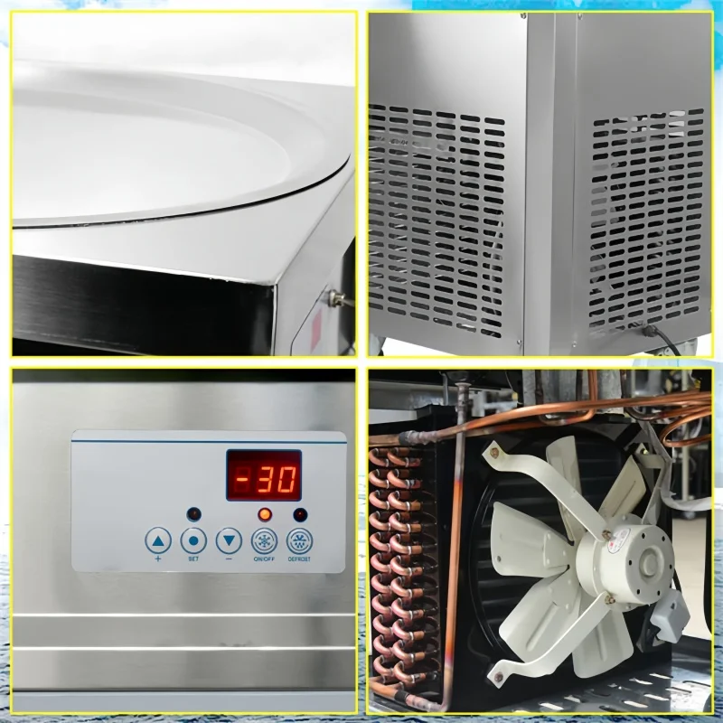 Singolo Rotondo Singolo Quadrato Pan Rotolo 50*50 Macchina Per Il Gelato In Acciaio Inox Fritto Commerciale Arrotolato Cold Pan Yogurtiera