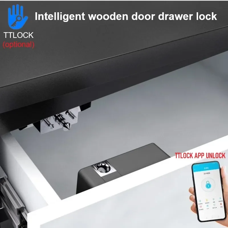 TTLOCK Smart Cabinet Door Lock Hidden Electronic Lock IC Card TTlock App Unlock Cabinet Locker Furniture Drawer Smart Locks