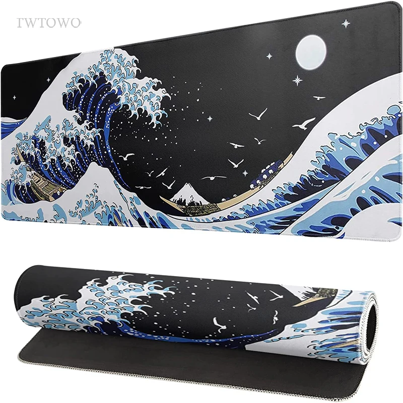 Japan Waves Mouse Pad Gamer XL Home Custom Computer HD Mousepad XXL Mechanical Keyboard Pad Carpet Non-Slip Office Mouse Mats