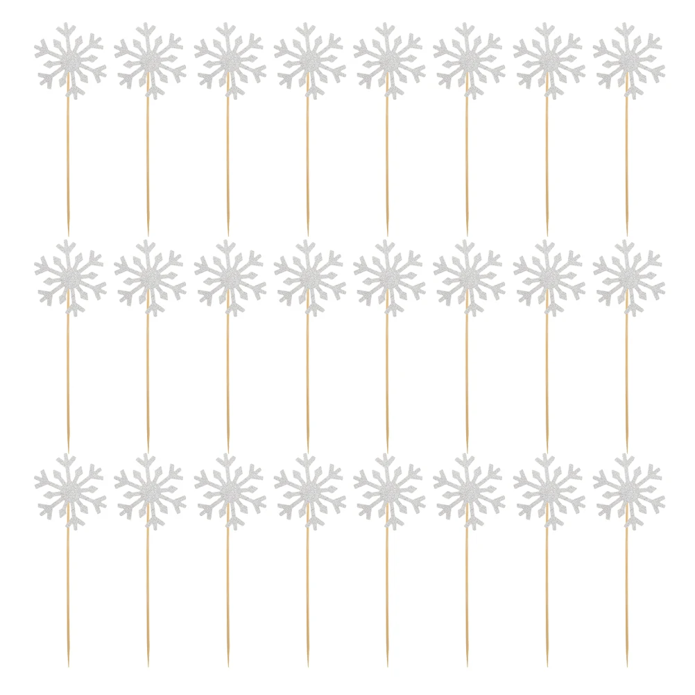 

150Pcs Snowflake Cake Toppers Multidessert Application Ideal for Birthdays Weddings Winter Theme Party Married Decoration