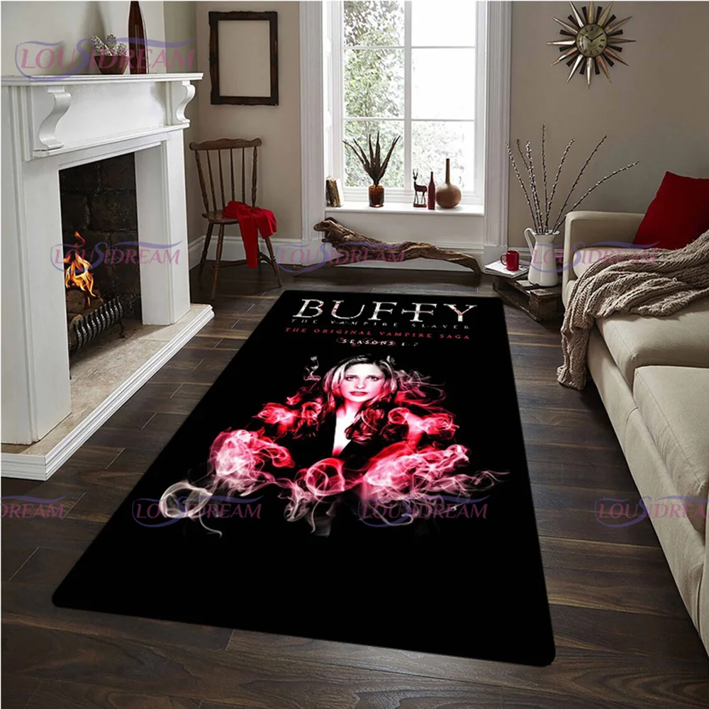 Vampire Slayer Buffy Printed Area Rugs Non-Slip Bathroom Carpet for Living Room Bedroom Floor Mat Halloween Carpet Home Decor