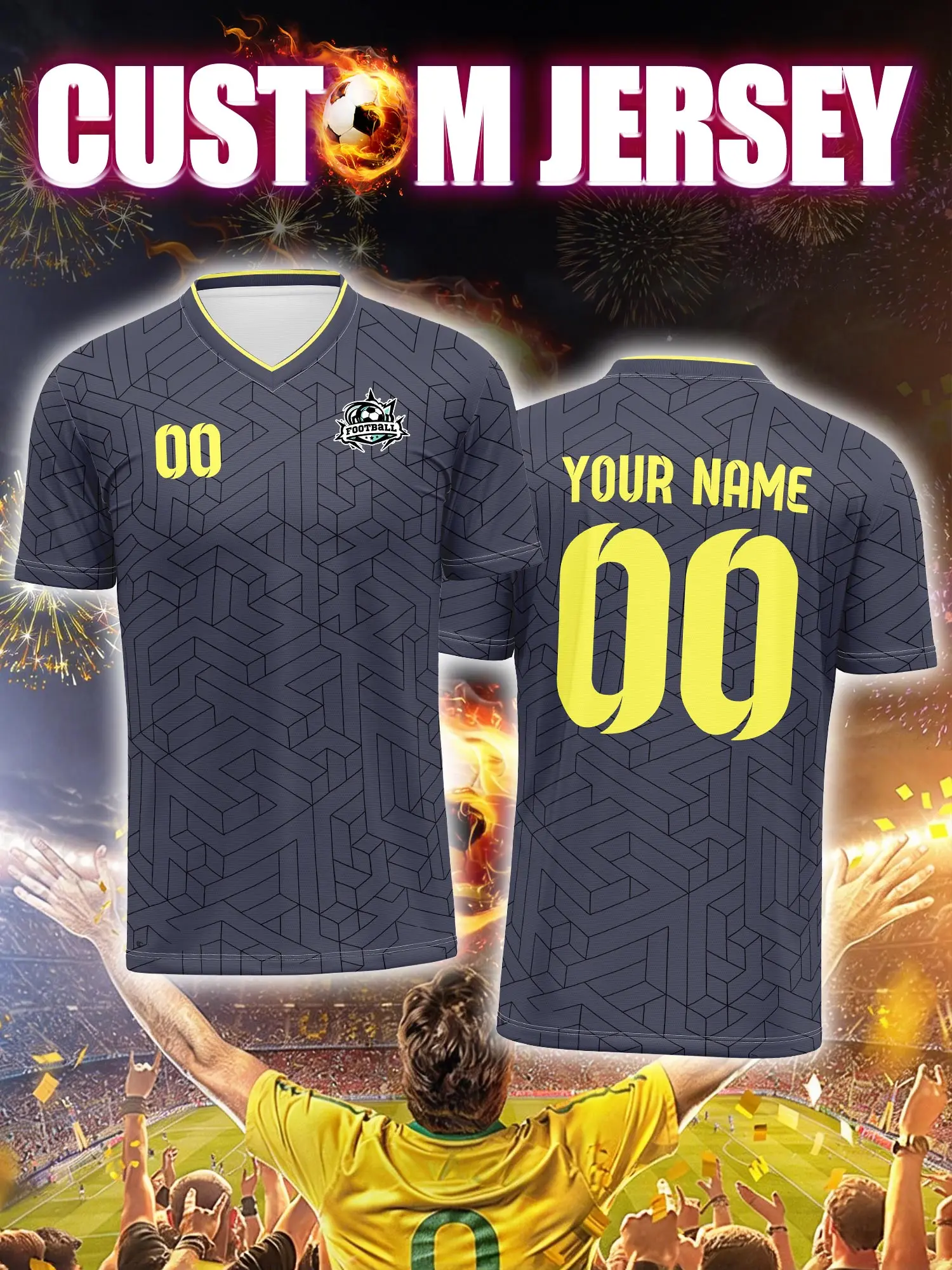 

Футбольная форма на заказ с индивидуальным изображением, номером и именем, без минимального заказа, командная форма.