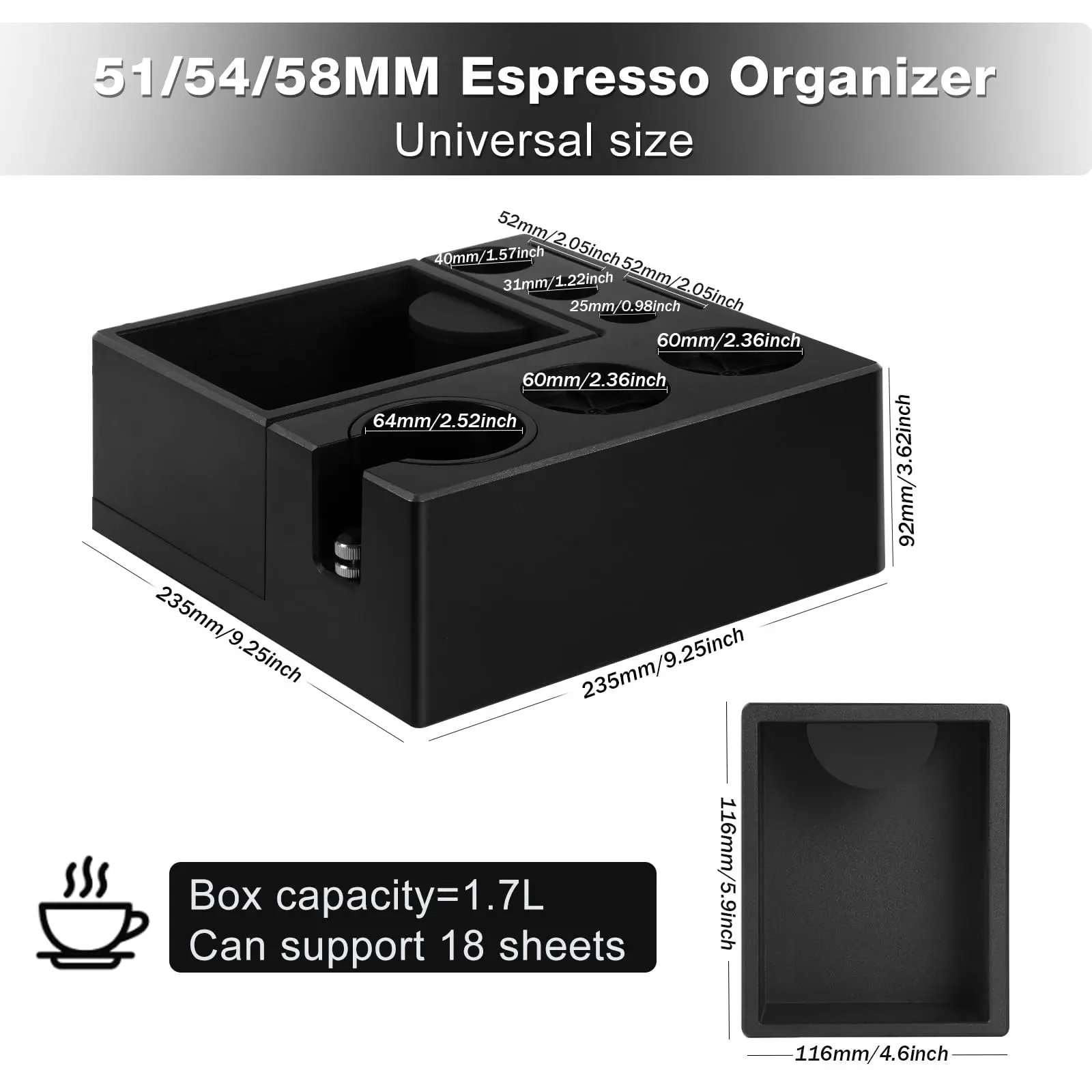 BANLEE Coffee Tamping Station Stand Portafilter Holder 51MM 54MM 58MM ABS Knock Box For Delonghi Breville Espresso Accessories