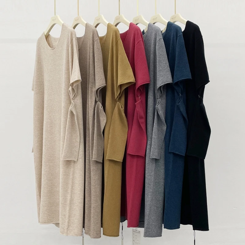 t shirt dress women long sweater dresses baggy casual clothes woman loose style sweaters fashion aesthetic brand womens outfits