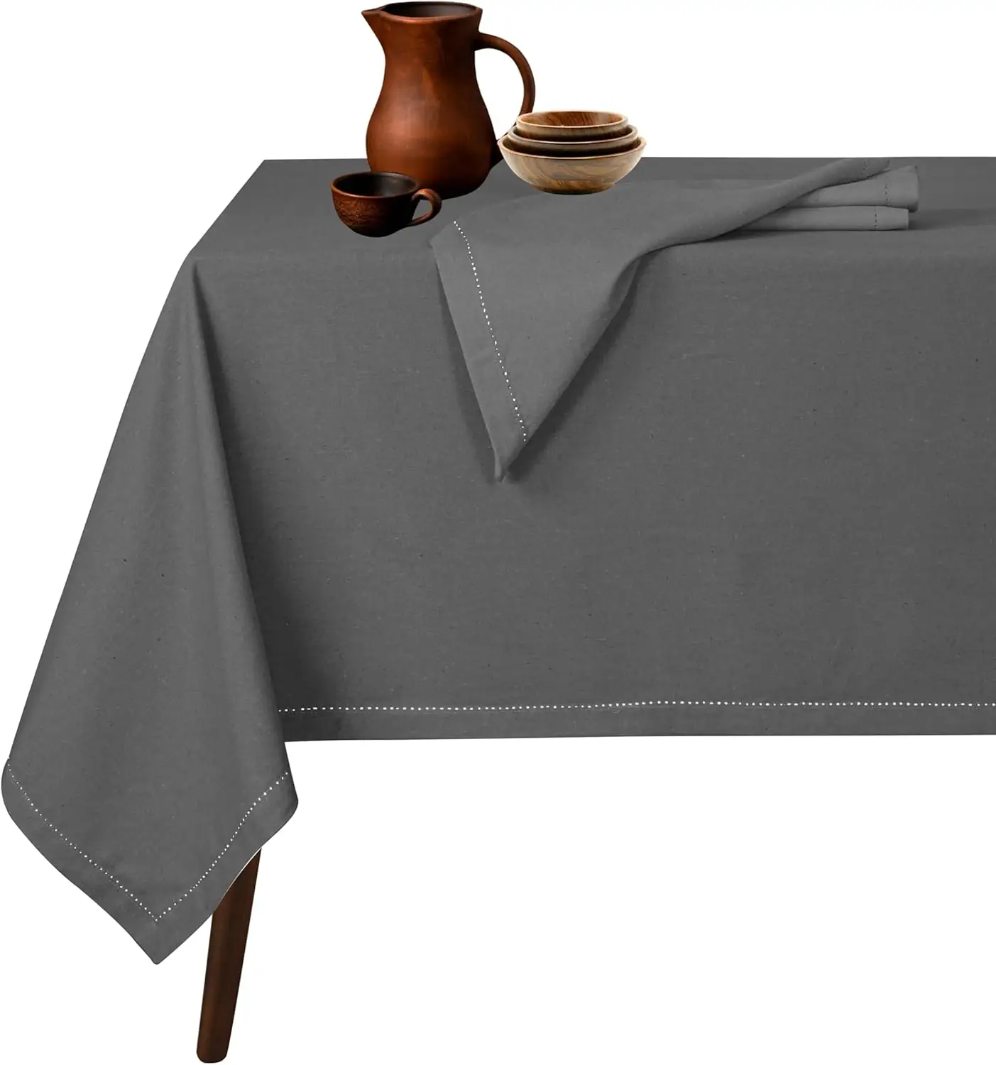 

Скатерть 52x70 дюймов - 100% хлопок, прочная, немнущаяся, машинная стирка, для столовой, банкетов, патио