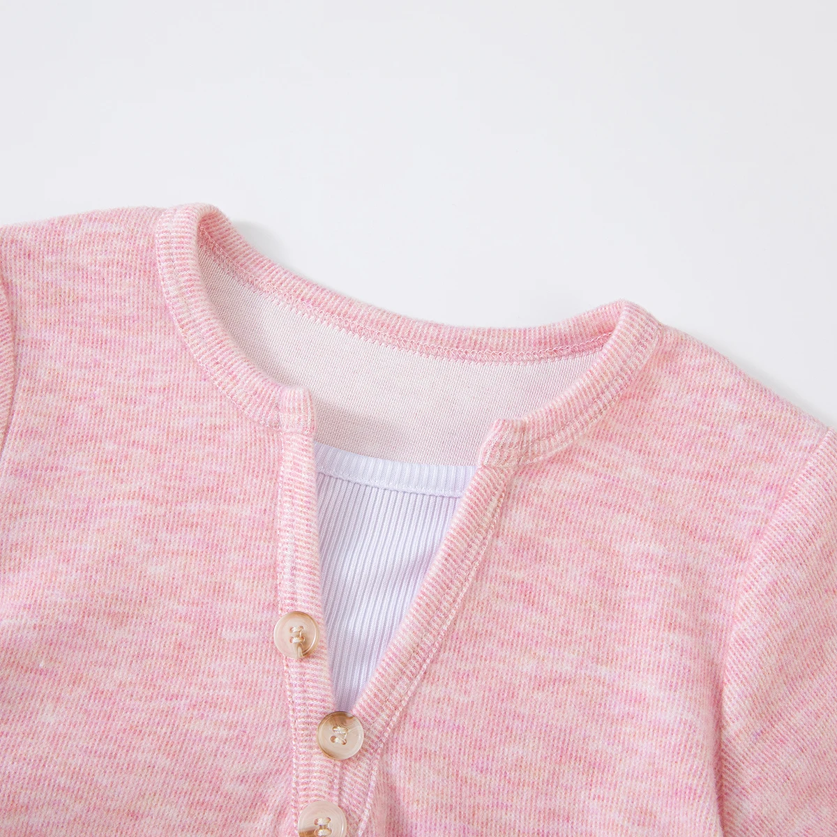 Einfarbiges, langärmliges Oberteil und Hose für Mädchen im Frühling/Herbst, lässiges zweiteiliges Set, trendiges Outfit, modische Kinderbekleidung – Detail 5