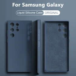 Original Liquid Silicone Cases For Samsung Galaxy S22 S21 S20 S23 Ultra Fe S10 Plus A54 A53 A52 A34 A33 A71 A21s 5g Accessories