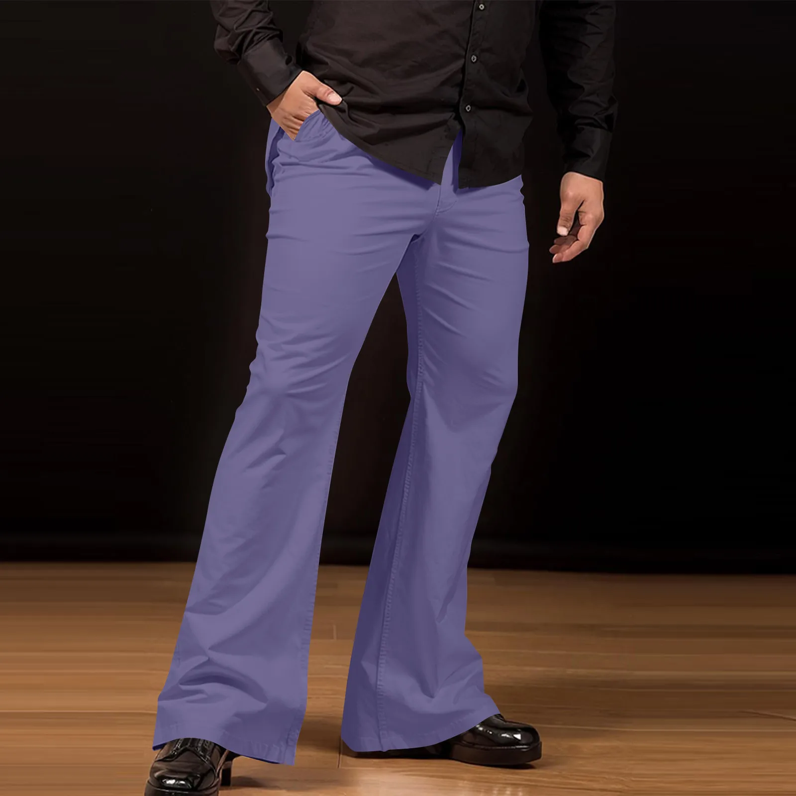 Men's Retro Flared Pants Stylish Vintage Trousers for Summer Comfortable Loose Fit for Dancing New Twill Design