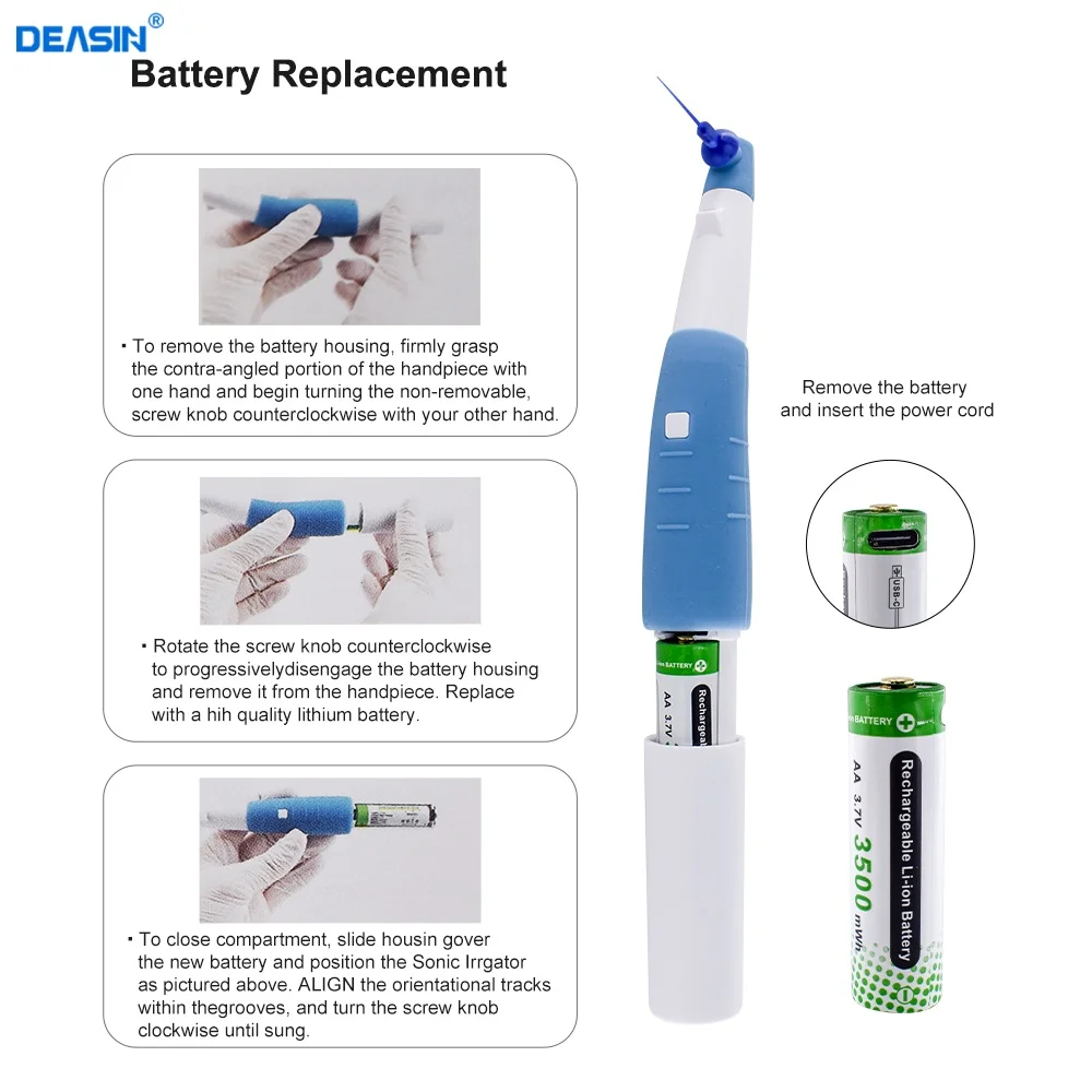 Wireless Dental LED Endo Activator Dentist Endo Ultrasonic Irrigator Root Canal Vibration Cleaning Dentistry Tool with 60Pcs Tip