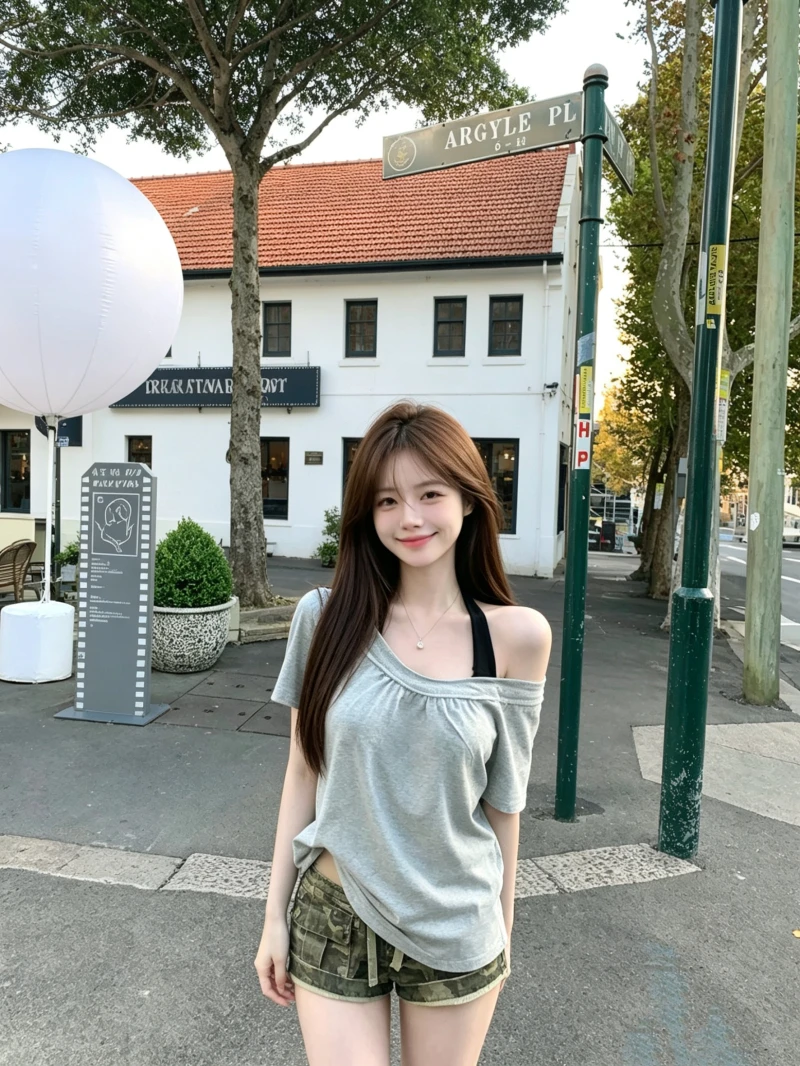 

Kumikumi Color Block Short Sleeve T-Shirt Women's Summer Design Sense Splice Hanging Neck Shoulder Bared Top Commute Style Ko...