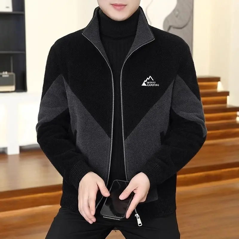 Luxury Spring Autumn Bomber Jacket Patchwork Coat Men Clothing Trend Tops Zipper Outerwear Stand-up Collar Military Jackets New