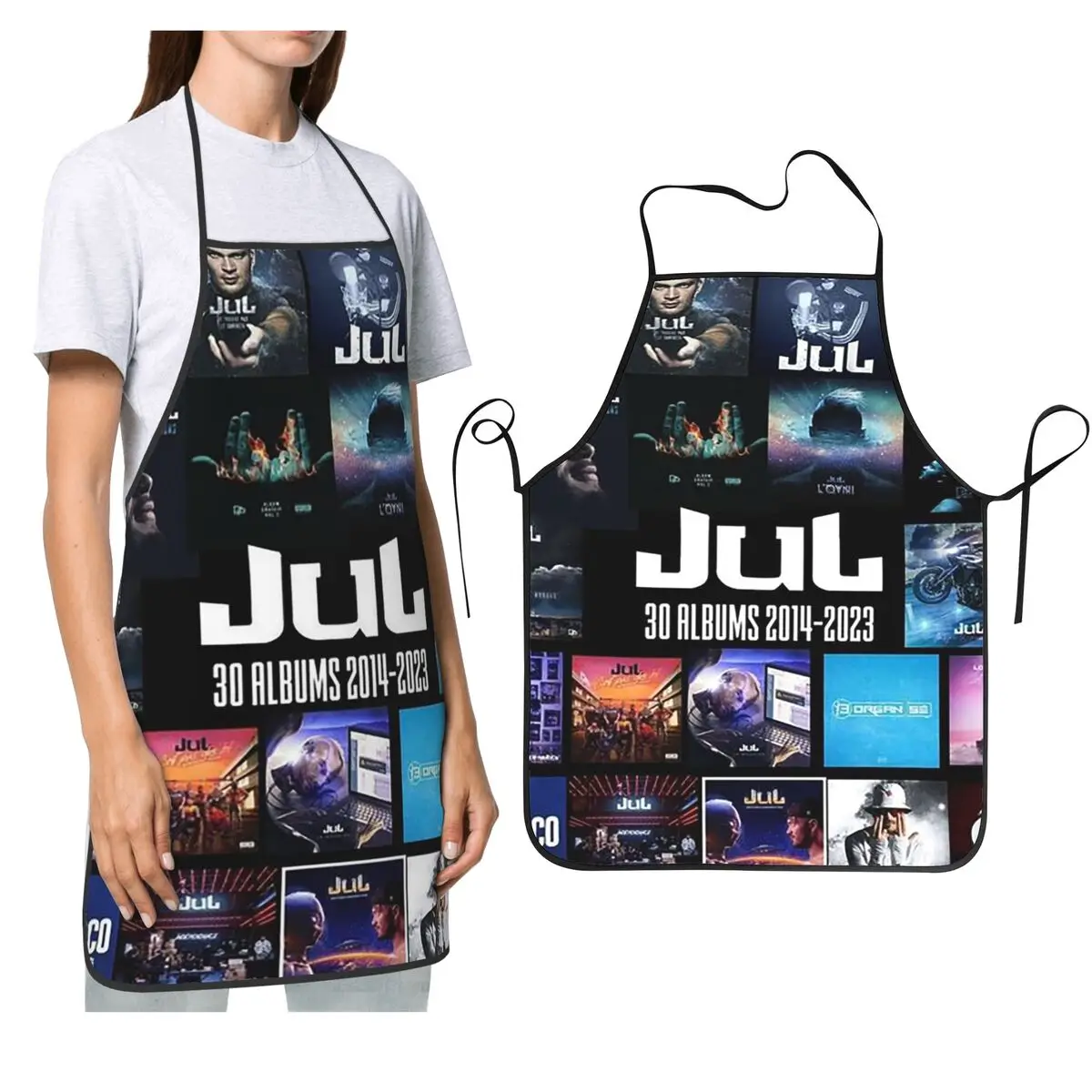 

Фартук для французского рэпера Jul, фартук для шеф-повара, приготовления пищи, выпечки, нагрудник без рукавов, кухонный фартук для чистки для женщин и мужчин, садоводства