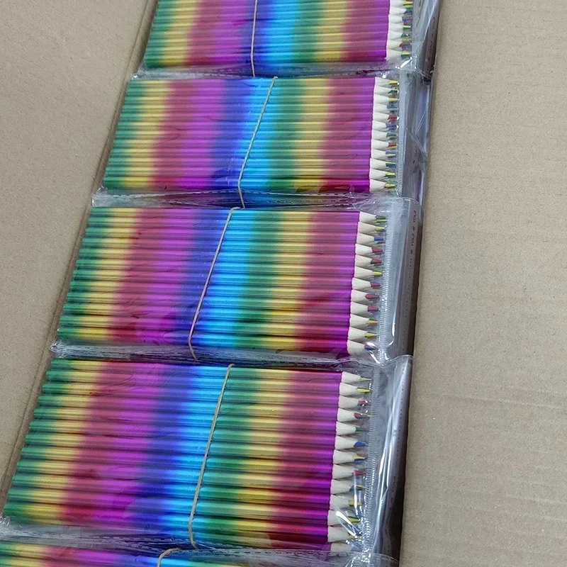 ดินสอสีรุ้งไล่ระดับสีสำหรับการวาดภาพศิลปะการร่างภาพระบายสีขนาดจัมโบ้สำหรับผู้ใหญ่2/4/12ชิ้น