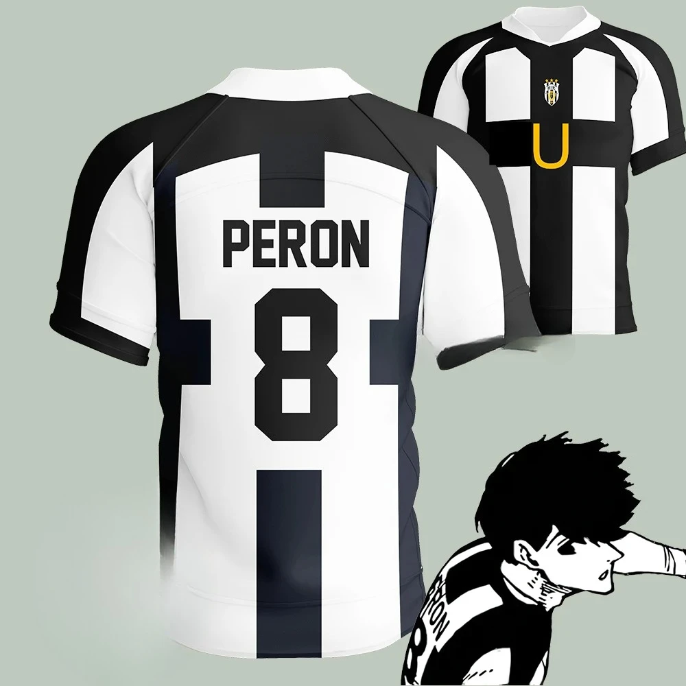 2025 الأزرق قفل يوبرز جيرسي كرة القدم الخامس الرقبة تي شيرت تأثيري الزي الرسمي بارو أيكو لورينزو تي شيرت للجنسين أوبر الشارع ارتداء القمم