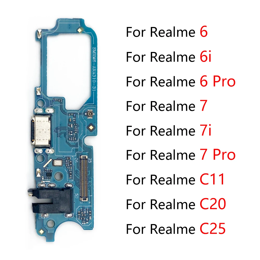 10 Pcs For Oppo Realme 7 6 6i 5 5i 3 Pro C11 C20 C25 New USB Charger Dock Port Board Flex Cable Charge Board Connector Repair