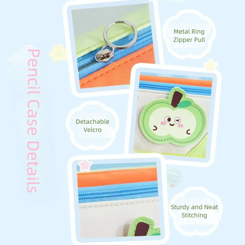 Nuova borsa per penne a colori a contrasto Doppi strati Astuccio per matite di grande capacità Borsa per cancelleria Studenti