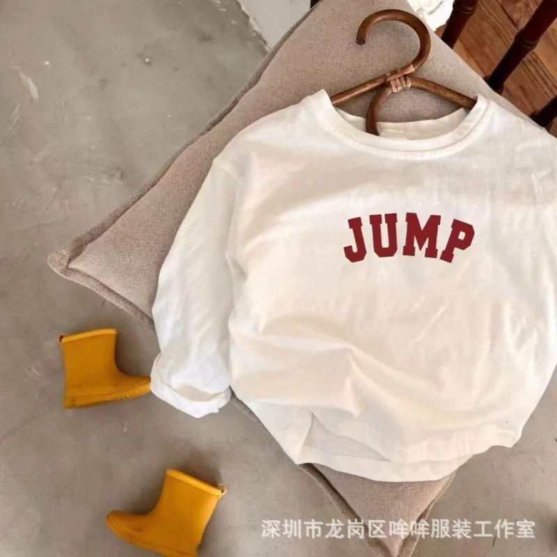 2026 Herbst 2-12 Jahre Kinder Jungen Langarm-T-Shirts Kinder Jungen Bedruckte Einfache T-Shirts Lockerer Rundhals-Kragen Kleinkind Baby Jungen Pullover – Detail 7