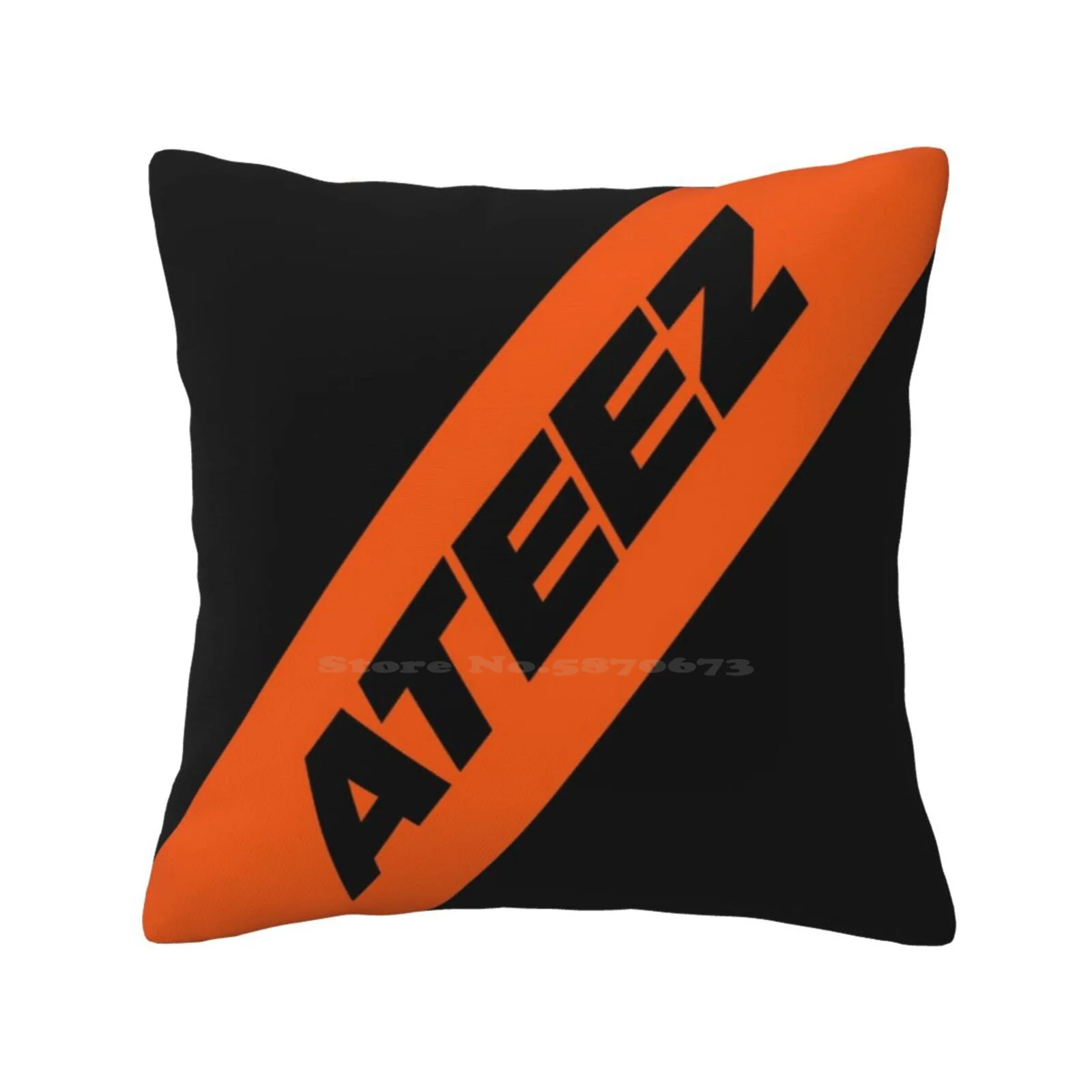 Ateez-Black Home Sofa Car Cushion Cover Pillowcase Ateez Say My Name Hala Treasure Pirate King Atiny Seong Hwa Hongjoong Yunho