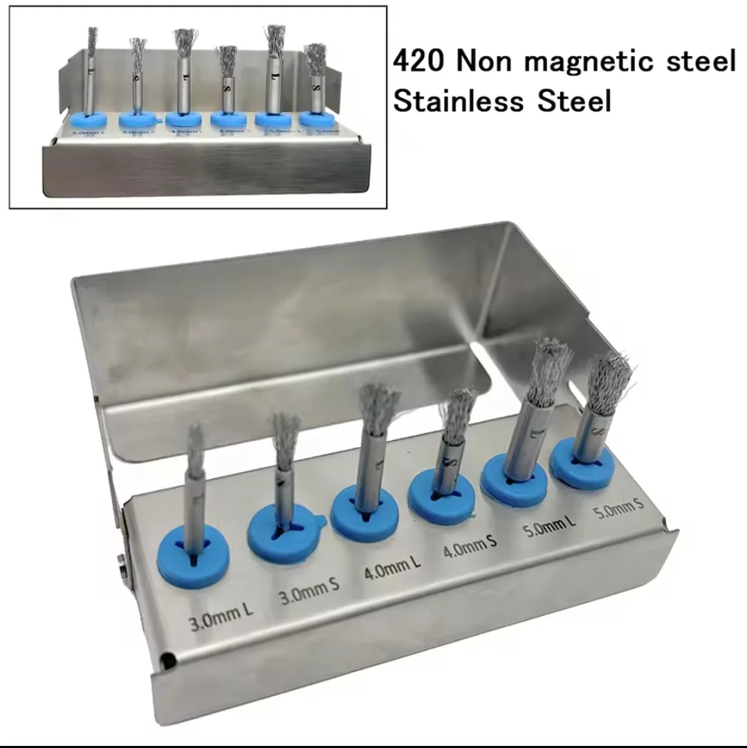 فرشاة تنظيف سطح زرع الأسنان أداة خيوط التهاب الزرع البيري أداة تنظيف الأسنان من التيتانيوم الصف 5
