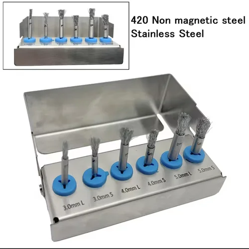 Imagen 2 del producto Cepillo de limpieza de superficies de implante Dental, herramienta de hilos de implantaitis Peri, cepillo de limpieza de muelas de instrumentos de titanio Dental de grado 5