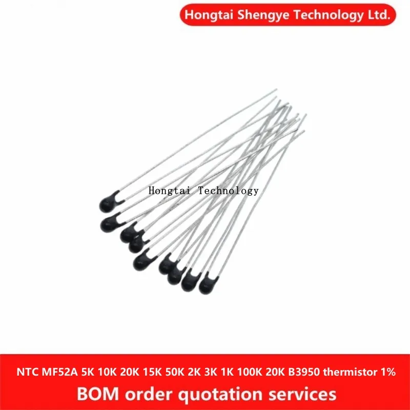 New Original NTC MF52A 1K 1.5K 2K 3K 5K 10K 15K 20K 50K 100K 1% B3950 Match Head Thermistor