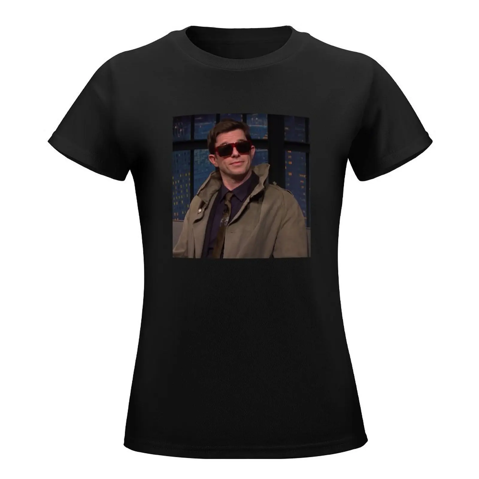 John Mulaney in coat on seth myers T-Shirt summer tops Short sleeve tee cute clothes fashion woman blouse 2024