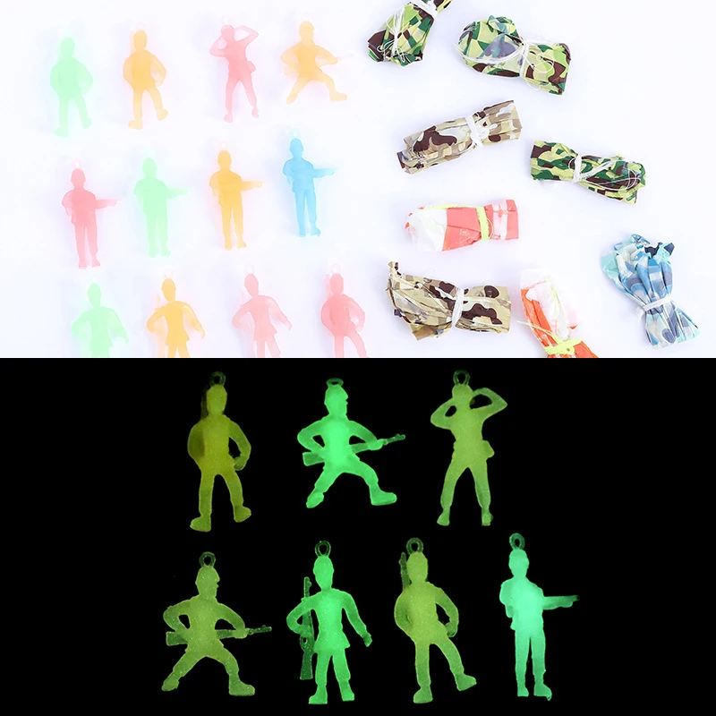 5Pcs Creative Mini Luminous Soldier Parachute Toys Indoor Outdoor Kid Sport Toys Parent-child Interaction Game Toy Party Props