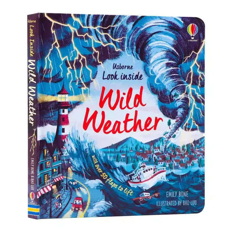 

Usborne Look Inside Wild Weather English 3D Flap Picture Book Natural Weather Science Children Reading Cardboard Books