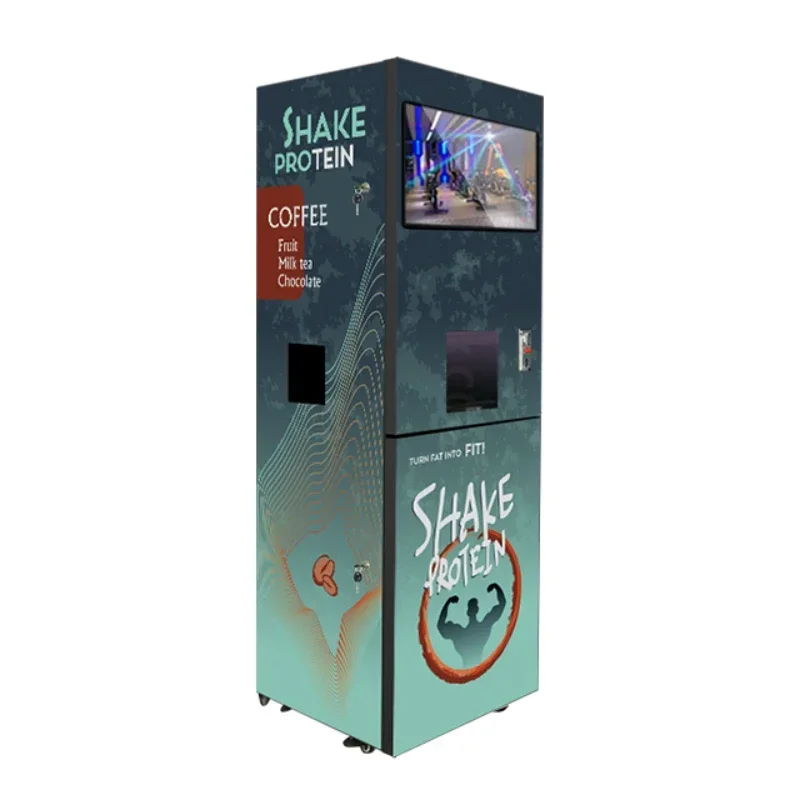 Automatic protein shake fitness vending machine with touchscreen