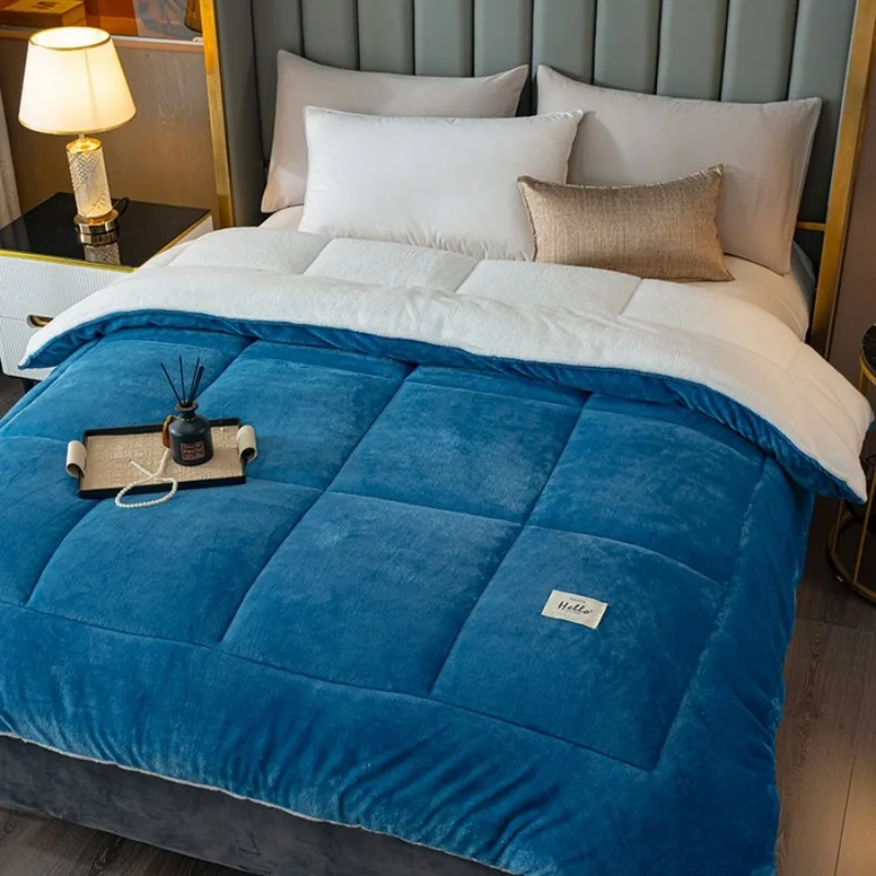 Thickened Milk Velvet Quilt Lamb Wool Autumn Winter Comforter Dormitory Single Double Winter Quilt Thickened To Keep Warm