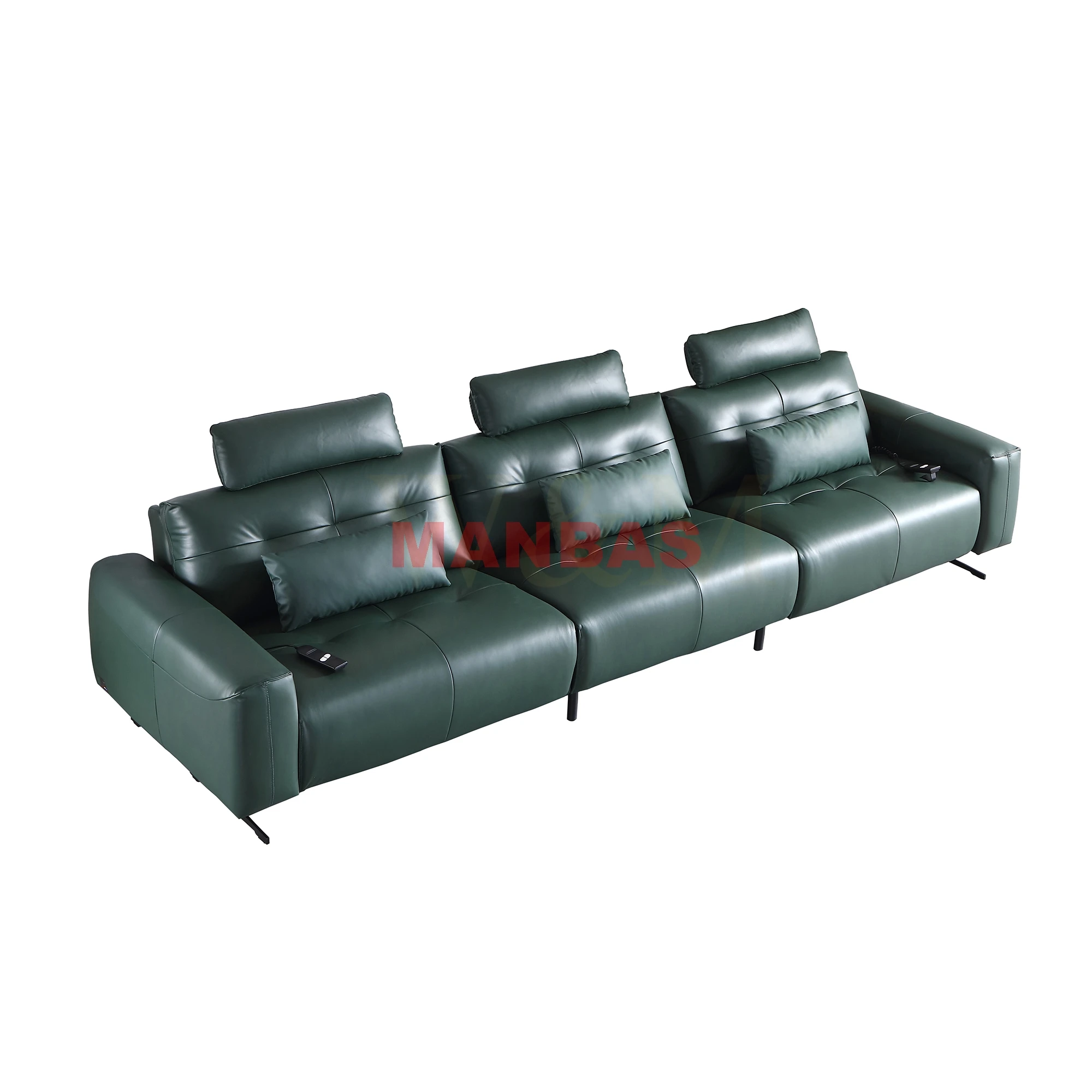 MANBAS Genuine Leather Recliner Sofa Italian Leather Couch Sectional Sofa Set with Executive Chair Electric Recliner Chairs