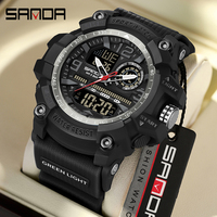 SANDA G Style Men's Watches 50M Waterproof Outdoor Sports Military Quartz Watch For Male LED Digital Electronics Men Wristwatch