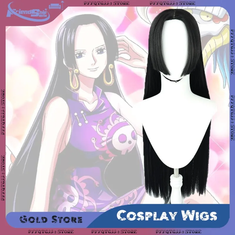 

Боа Хэнкок Косплей Парик Аниме One Piece Seven Warlords of Sea Женский Персонаж Одеваются Синтетические Черные Длинные Прямые Парики Партии