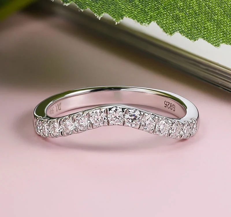 예쁜 모이사나이트 여성용 웨딩 밴드 세트 925 스털링 - Moissanite Eternity Band Ring Stackable 리뷰 및 가격