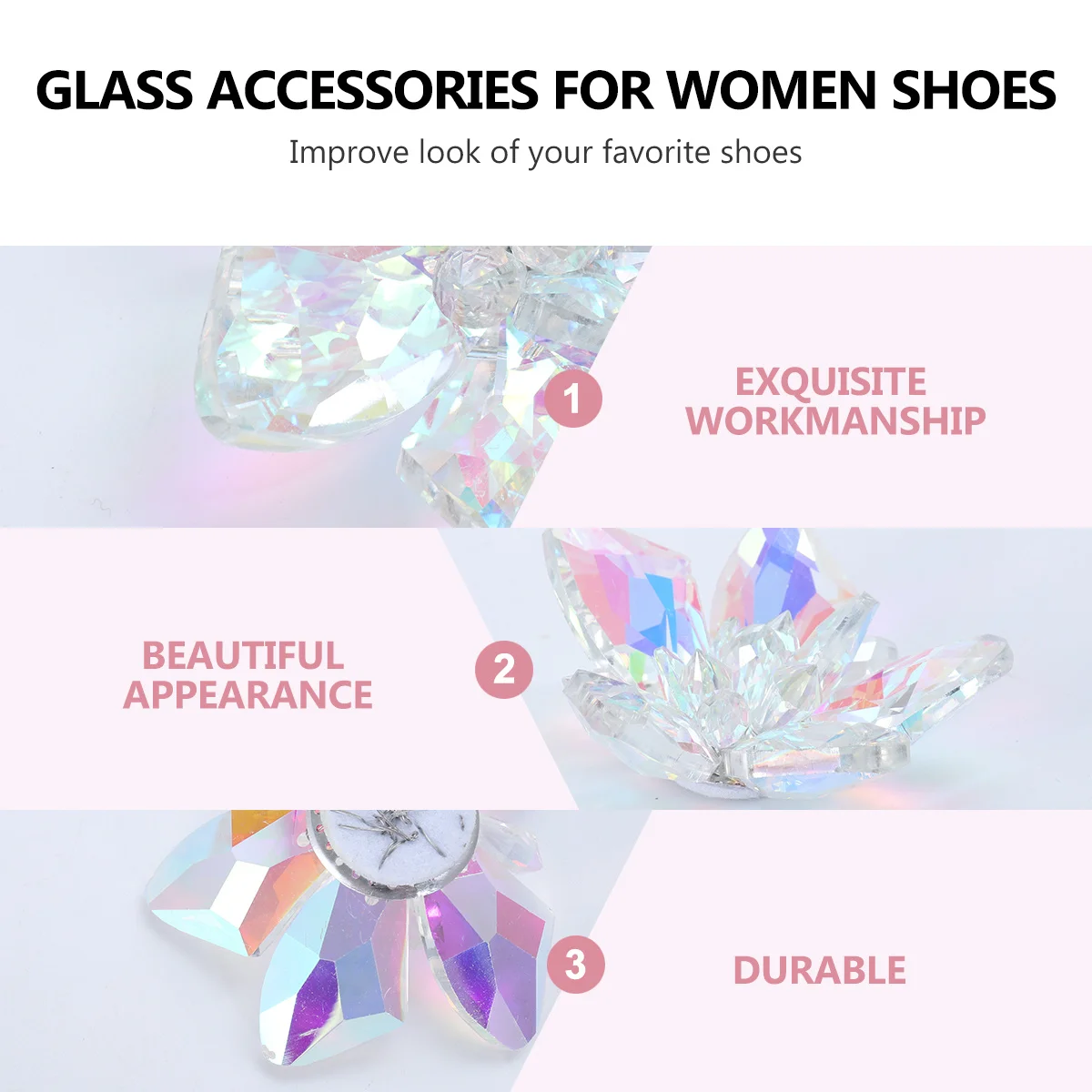 

1Pcs Glass Women Shoes Decorations Crystal Flower DIY Shoe Accessories Sandals Heels Ornament Clothing Accessories for Women