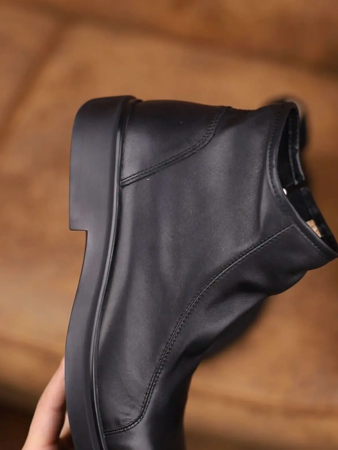 Chelsea Boots Men\'s Genuine Leather Plush Short Boots English Fashion Men\'s Shoes 210820