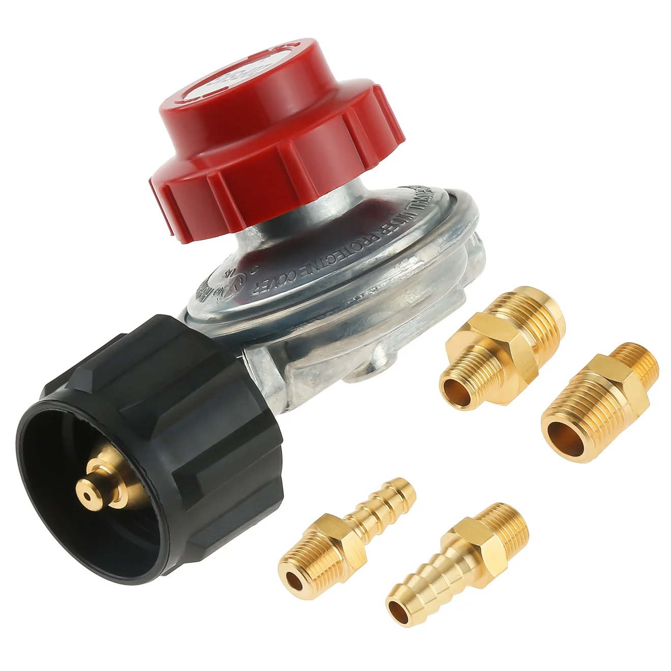 

0-20Psi QCC1 High Pressure Propane Regulator Valve Kit,1/8" NPT Male To 1/4" 3/8" Male Flare Part,1/4" 5/16" Hose Barb Connector