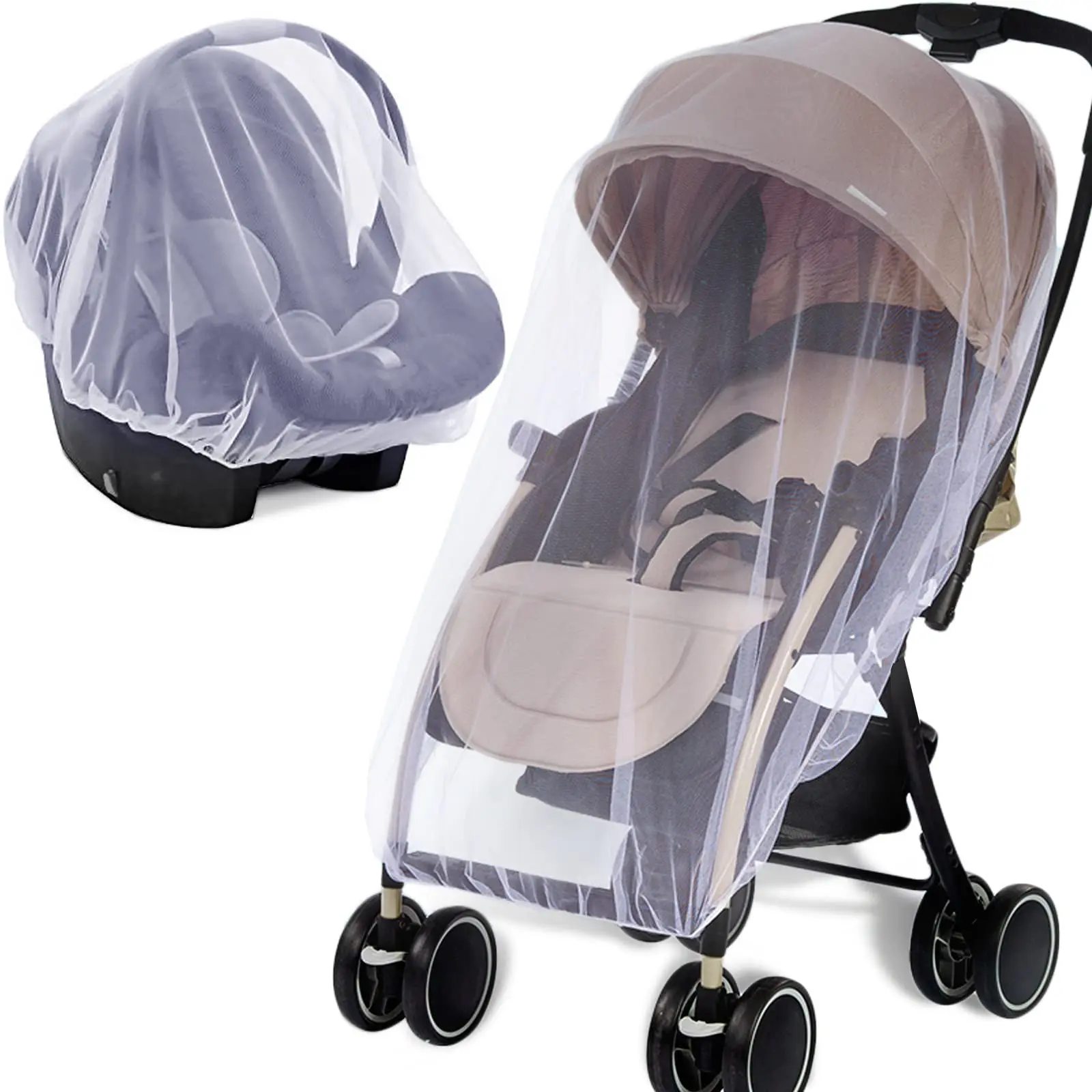 

Universal Baby Stroller Mosquito Net - Breathable Mesh Bug Protection For Bassinets, Playards & Cribs