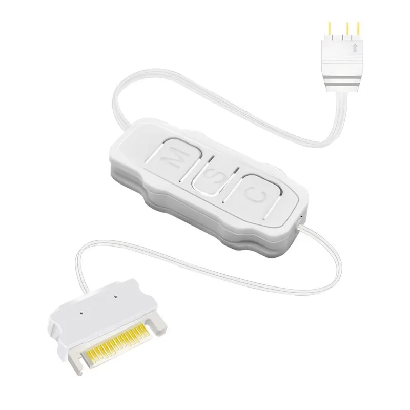 

5V 3PIN ARGB Controller SATA Interface Extension Cable Light Controller Adapter for PC Fan CPU Cooler Fan Light Strip