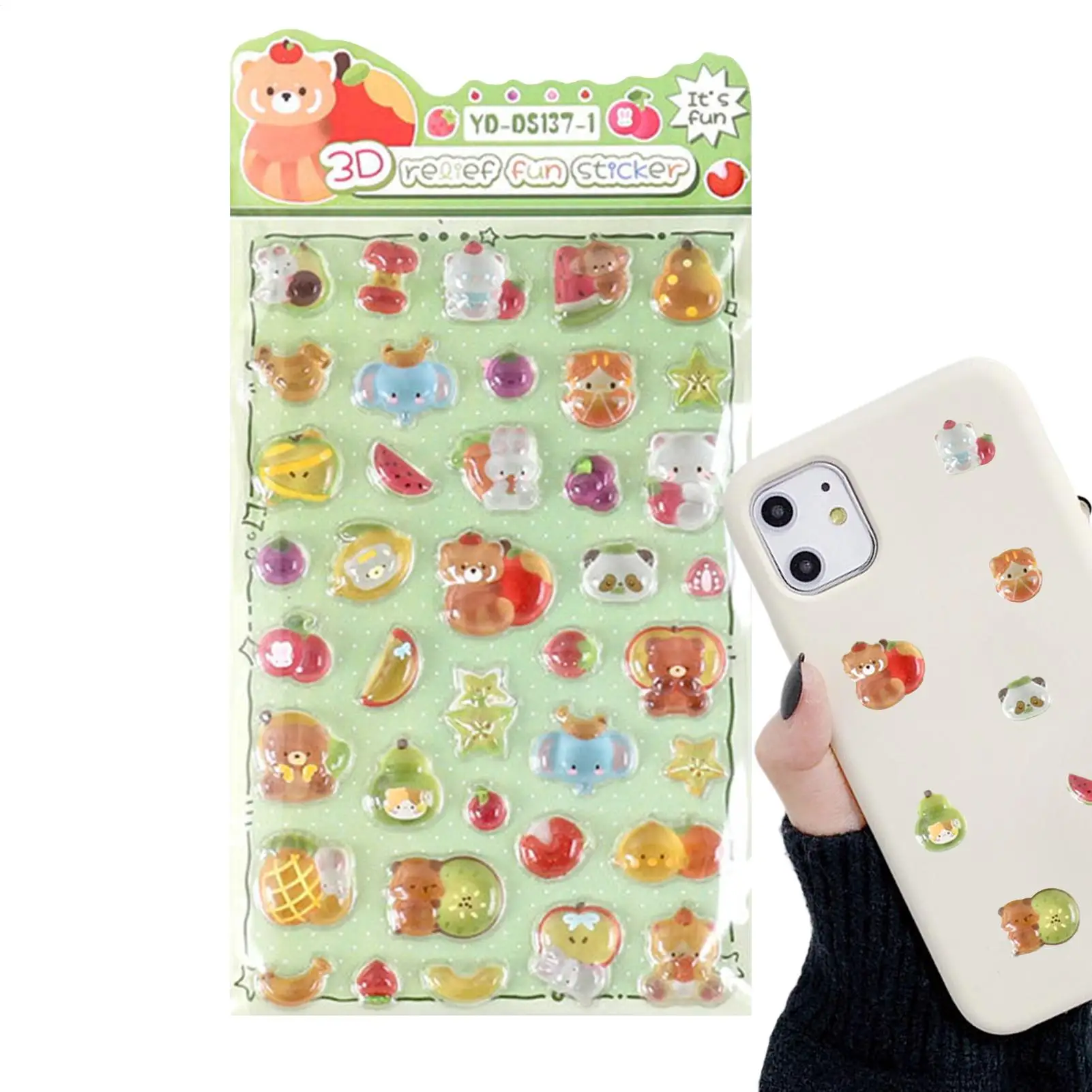 

3D наклейки для детей с тиснением, очаровательные ассорти, мини-животные, мультяшные 3D наклейки для мальчиков и девочек, детей-подростков, студентов