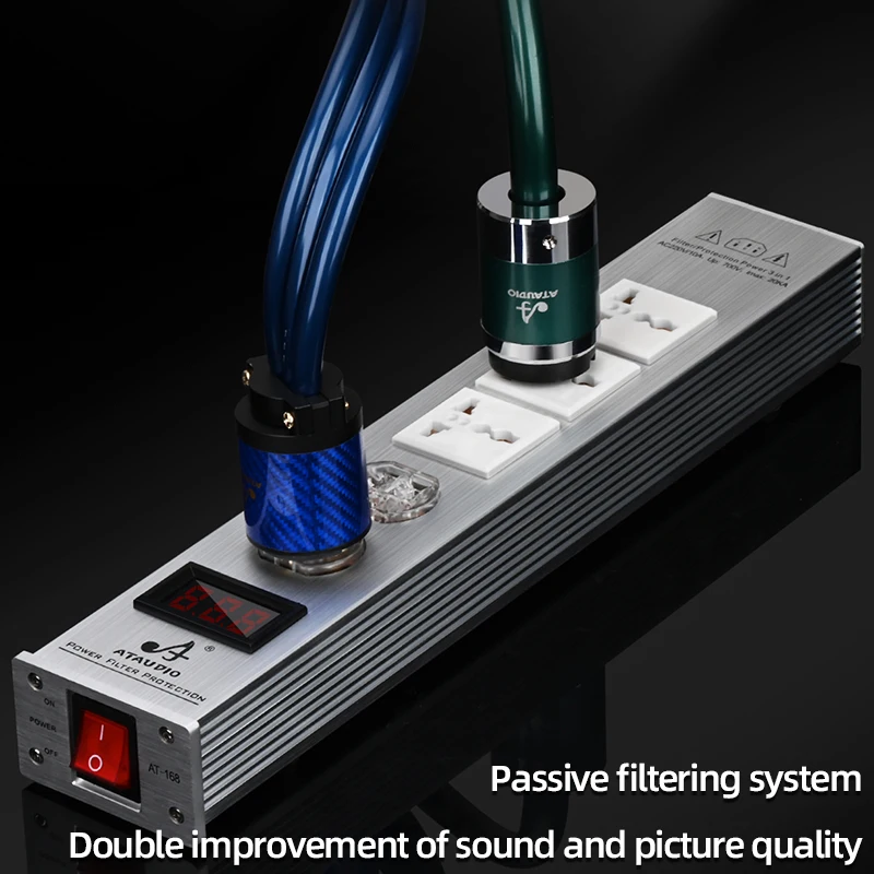 

Фильтр питания ATAUDIO Hifi, очиститель питания для кондиционера, защита от перенапряжения с вилкой Стандарта США и универсальной розеткой