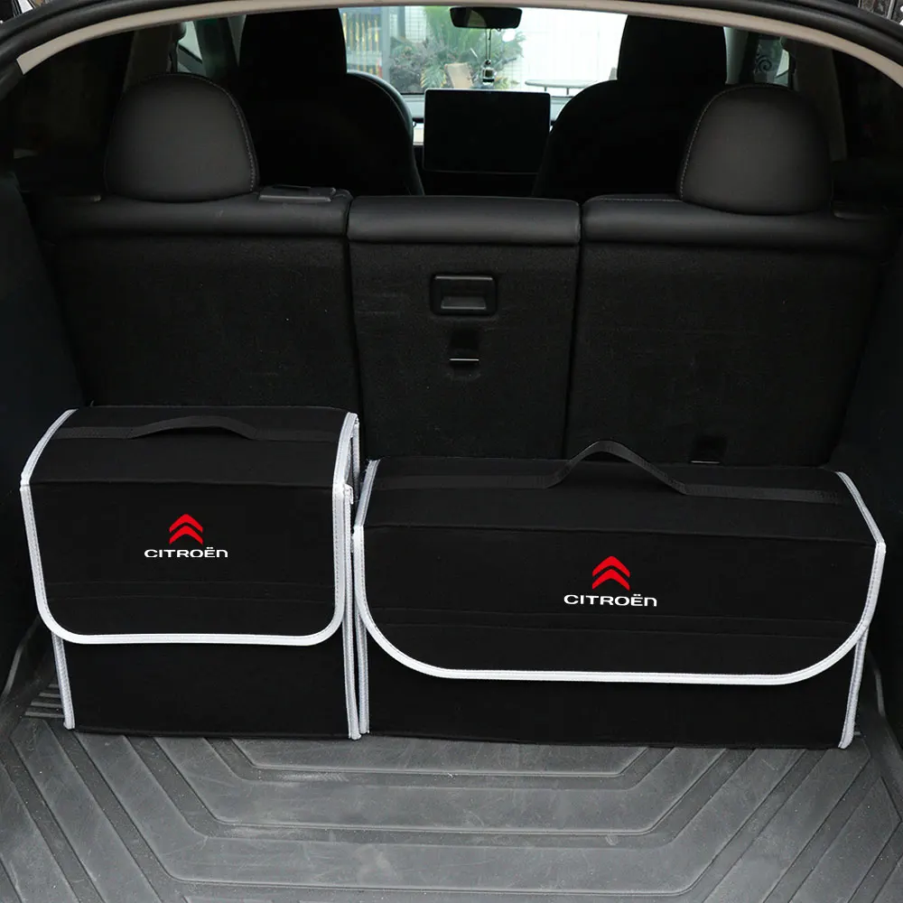 For Citroen C1 C2 C3 C4L VTS C-ELYSEE DS C3-XR Celysee C4 Car Trunk Storage Box Foldable Felt Car Organizer Stowing Tidying Box