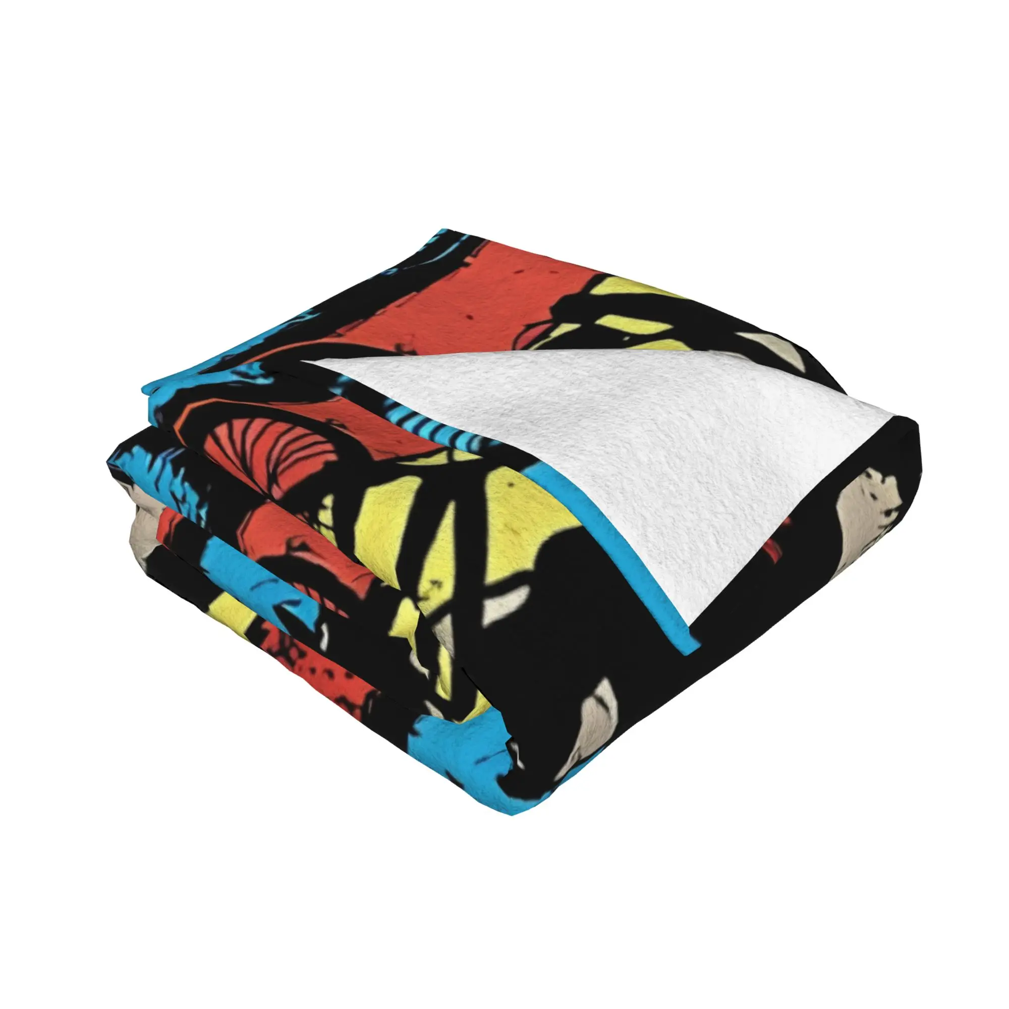 1PC home Cutecore Colorful Bmx Apparel Bmx Bike Old School BMX Racing Blanket Super Cosy Plush Home Living Room Sofa halloween