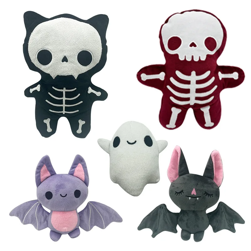 Halloween Plushies Mini Lavender Sleepy Bat Plush Toys Cute Cartoon Skeleton Cat Pillow Soft Ghost Models Halloween Kids Gifts