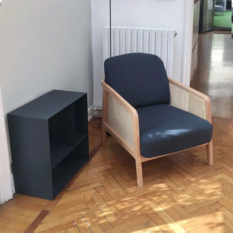 

Ваби песчаный ветер из массива дерева, одиночный диван-кресло, скандинавский балкон, креативная спинка из ротанга, дизайнерская гостиная для отдыха, проживание в семье, ротанг