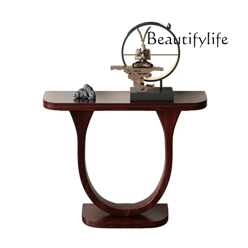 D29 New Chinese-style Entrance Table Solid Wood Modern Living Room Entry Semi-circular Strip Case Aisle Against The Wall To Disp