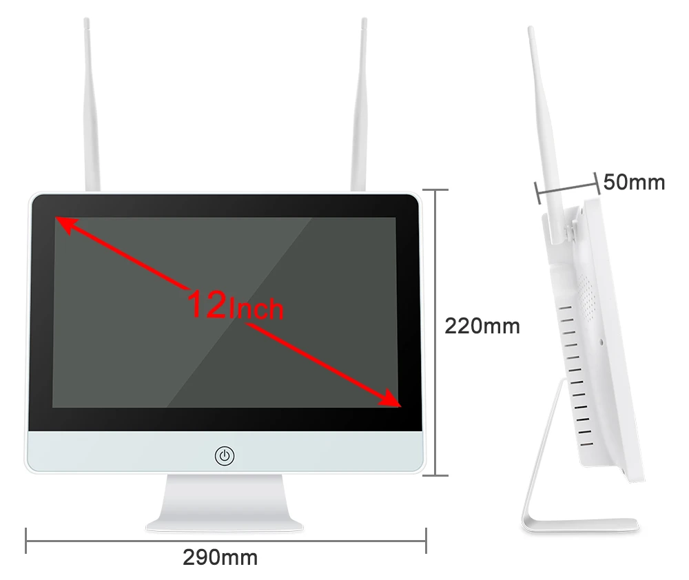 Monitor LCD Wifi Kit NVR 12 inci sistem kamera keamanan kamera Ptz Wifi pelacakan manusia otomatis 3Mp